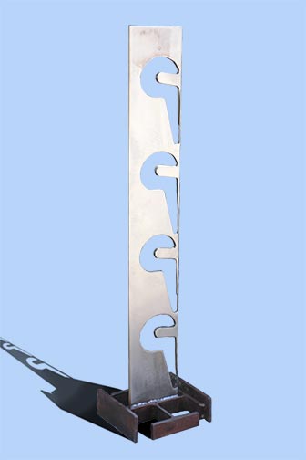 Metal sculpture - metal panel with arched metal top